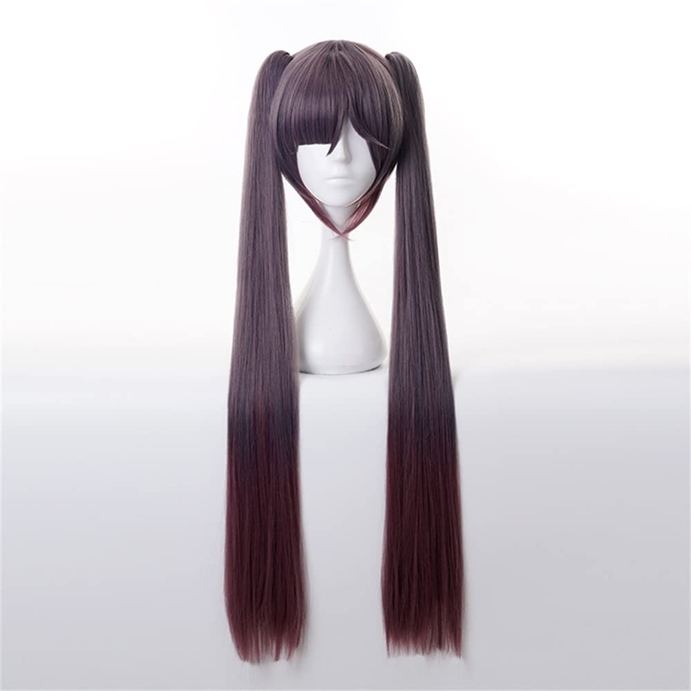 Mystylecos Anime Mona Cosplay Wig Genshin Impact Role Play Wigs Long Black Brown Hair