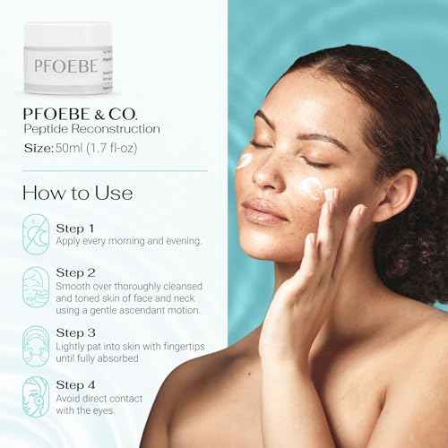 Pfoebe & Co. Peptide Reconstruction Cream | Face, Neck, Jawline, Decolletage | Swiss Glacier Water Infused | Firm & Tighten | Deep Care for Sun Damage | Time-Defying Hydration | Radiant Skin - 50ml