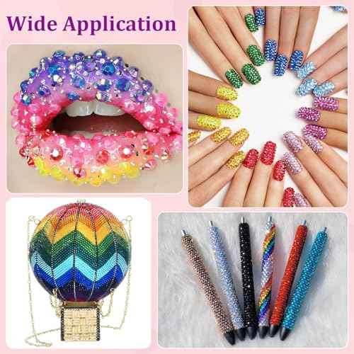 6000Pcs 3mm Resin Jelly Rhinestones for Crafting, Light Pink AB Flatback Gems, Bedazzling Crystal Bulk for DIY Crafts Clothing Tumblers Shoes Nail Art Fabric