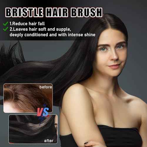 cobee 5 Pcs Slick Back Hair Brush Set, Bristle Hair Brush Edge Control Brush Teasing Comb, Wax Stick for Hair & Wig Flyaways, For Smooth Hair Parting Smooth Flyaways