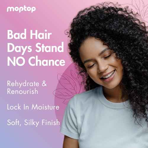 MopTop Curly Hair Products Set, Moisturizing Wavy Hair Routine, Leave-In Conditioner, Mongongo Oil, and Curly Cream and Gel, Defining Lightweight Hold, Women's Haircare Bundle