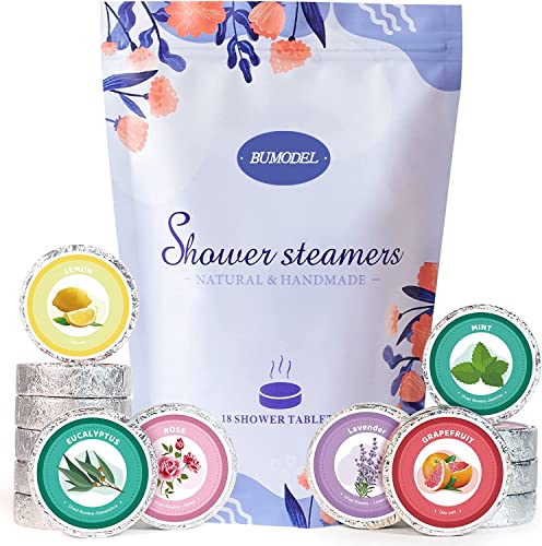 Shower Steamers Aromatherapy 18Pack Organic Shower Bath Bombs for Women Mom and Men Shower Tablets with Natural Essential Oils for Home SPA Self Care Relaxation Gifts for Birthday,Christmas