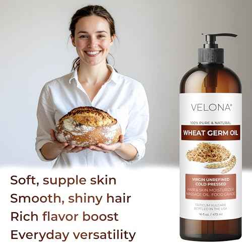 velona Wheat Germ Oil USP Grade 1 Gallon / 128 Fl Oz | 100% Pure and Natural Carrier Oil | Unrefined, Cold Pressed | Cooking, Face, Hair, Body & Skin Care | Use Today - Enjoy Result