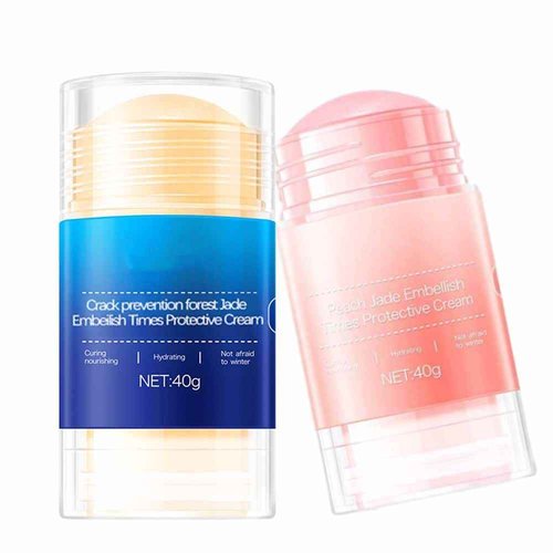 Crack Feet Prevention Stick, Heel Cream For Dry Cracked Feet, Foot Care Cream Moisturizing Foot Balm, Remove Dead Skin And Softening Dry Skin (Pink+Blue)