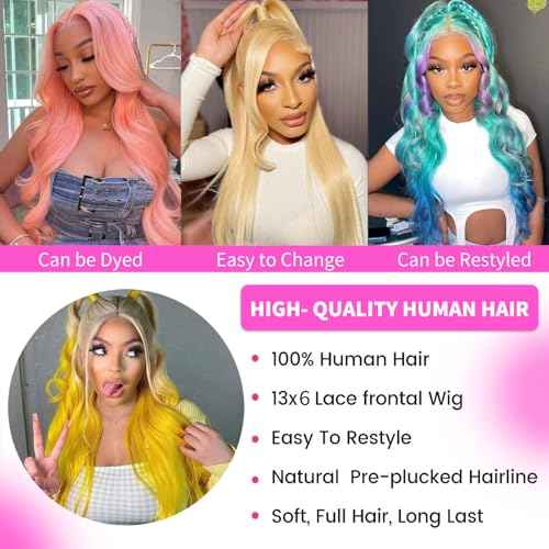 32 Inch 613 Lace Front Wig Human Hair 200 Density Blonde Wig Human Hair 13X6 HD Transparent Straight Lace Front Wigs Blonde Glueless Wig for Women Pre Plucked with Baby Hair