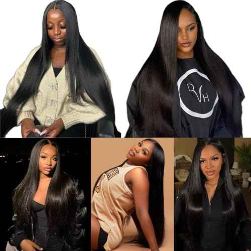 Straight Human Hair Bundles 20-26 Inch 12A Brazilian Virgin, 100% Unprocessed, Straight Weave, Black, 4 Bundles