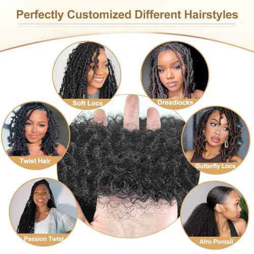 Afro Kinkys Bulk Human Hair 20 Inch Afro Kinky-curly Human Hair Bulk for Twist Dreadlock Extensions Repair Locs and Braids 1Bundle (Natural Black, 20inch)