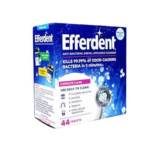 Efferdent Denture Cleanser Tablets, Complete Clean, Cleanser for Retainer and Dental Appliances, 44 Count, (Pack of 6)