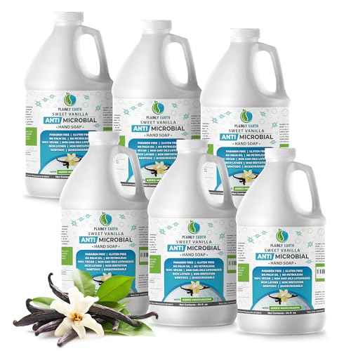 Antimicrobial Liquid Hand Soap (6 x 64 Oz) - Antibacterial Soap Refill - Hand Soap Refill Bottle - Cruelty Free Moisturizing Soap, Sweet Vanilla