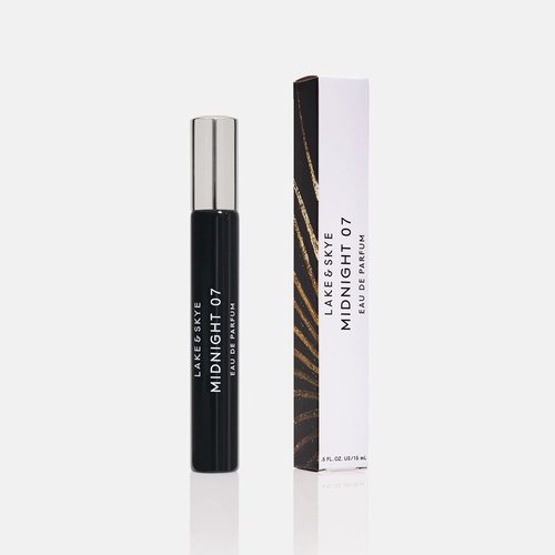 Lake & Skye Midnight 07 Eau de Parfum Travel Spray, Long Lasting Fragrance, 0.5 fl oz (15 ml) - Amber, Vanilla, Patchouli, Rose, Fruity, Vegan, Paraben-Free, Cruelty-Free