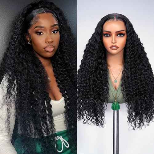 Deep Wave Wig Human Hair 13x4 Lace Front Wigs Human Hair 20 Inch Human Hair Deep Wave Wig Brazilian Curly Human Hair Wig 200 Density