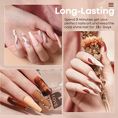 modelones Gel Nail Polish Set - 6 Colors Nude Brown White Skin Tone Neutral Beige Tan Taupe Gel Nail Polish Kit Popular All Seasons Summer Soak Off Nail Art Manicure DIY Salon at Home Gifts for Women