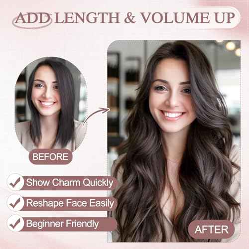 Halo Hair Extensions Real Human Hair Wavy Invisible Wire Hairpiece Adjustable One Piece With 2 Secure Clips For Women to Add Length,16 Inch 18P613 Gold Blonde Mixed Bleach Blonde,65g