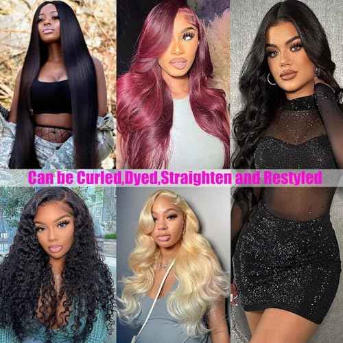 Body Wave Bundles Human Hair 18 20 22 24 Inch Human Hair Bundles 100% Unprocessed Brazilian Virgin Hair Quick Weave Deals Human Hair Extensions for Women Natural Black Color