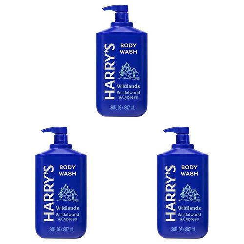 Harry's Men's Body Wash - Wildlands - 30 fl oz - Shower Gel for Men - No Parabens, Sulfates, or Dyes (Pack of 3)