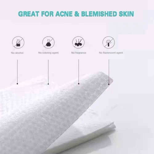 Soft Dry Wipes Cotton Facial Tissues, 600 Count Disposable Face Towels, Cotton Face Towel for Sensitive Skin, Facial Cleansing, Makeup Removing, Surface Cleaning