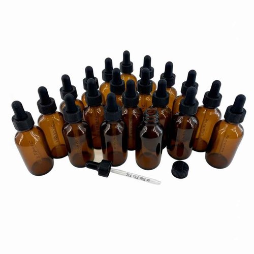 Parfumlism Dropper Bottles 2 oz Amber Glass with Scale – 20 Pack Graduated Bottles for Essential Oils, Tinctures, DIY Skincare, UV Protection