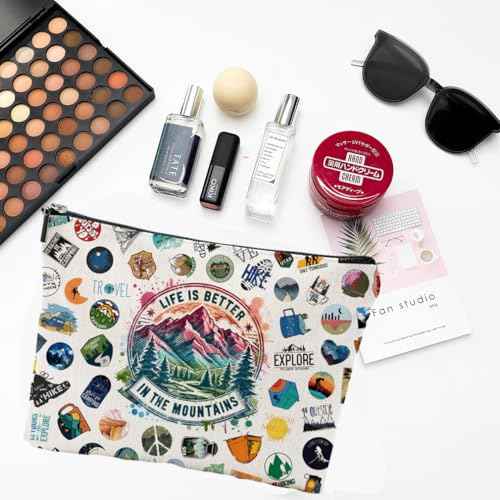 Hiking Gifts for Women, Hiking Gear, Hiking Accessories, Hiking Makeup Bag for Hiker Camper Mountain Nature Lover Gift Camping Gift