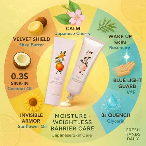 DEMIKI Shea Butter Hand Cream for Dry Cracked Hands, Birthday Gifts for Women, Bridesmaid Gifts, Nurse Gifts, Christmas Day Gifts, Party Favors, Hand Cream Gifts Set for Women, Travel Size1.7fl.ozx4
