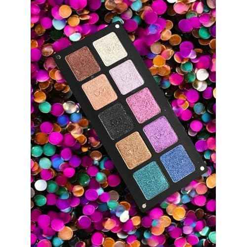Chromatic Eye Shadow Palette 10 Shades | Multichromatic Finish | High Pigmentation and Long Lasting | Creamy Formula with Hyaluronic Acid | Magnetic Case (Party Nights)