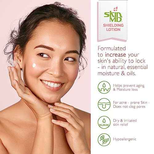 Skin MD Shielding Lotion 4oz - 3 Pack Hydrating Body Lotion for Sensitive Skin with Dispenser | Non-Greasy, Fast-Absorbing Moisturizer with Plant-Based Ingredients, Eczema & Psoriasis Relief