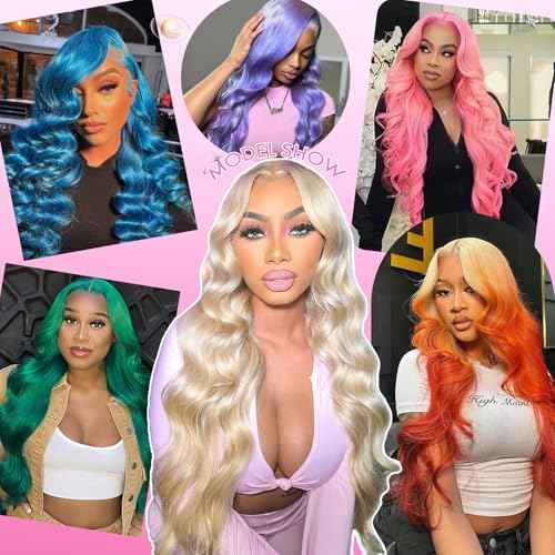 613 13x4 Lace Front Wig Human Hair Blonde Body Wave Lace Frontal Wig Pre Plucked 200 Density 613 HD Lace Wig Human Hair 28 Inch