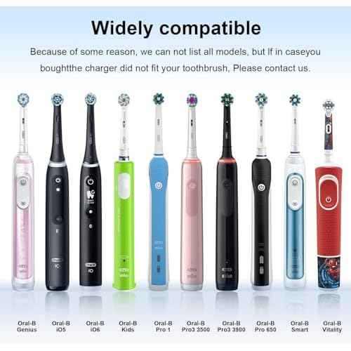 USB Toothbrush Charger for Braun Oral B 3757 Chargers, Replacement USB-A 3757 Charging Base for Oral-B, Waterproof Inductive Portable for Travel