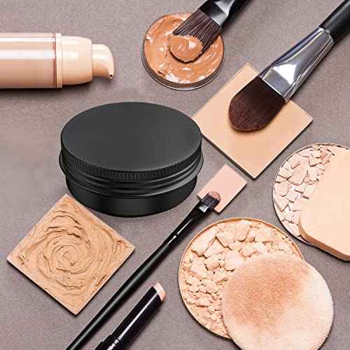 60 Pcs 4 Ounce Aluminum Tin Jars Containers Leak Proof Cosmetic Tin Jars Containers Round Screw Lids for Cosmetic, Salves, Balms, Lip Balm or Others, 120mL Black