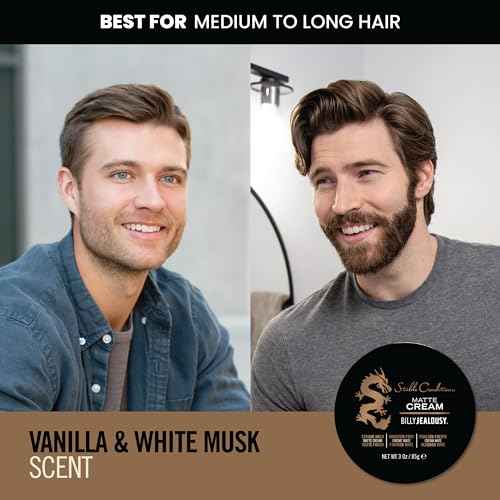 Billy Jealousy Stable Condition Matte Cream for Men with Natural Hold and Matte Finish, Reworkable, Lightweight, Water Based Hair Styling Product, Vanilla & White Musk Scent, 3 Oz.