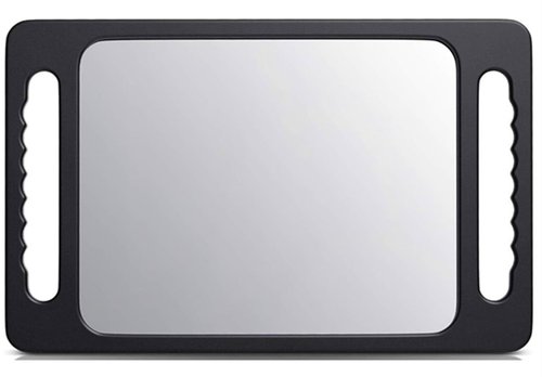 mpowtech Double Handle Mirrors(15.94" x 10.16") - Large Hand held Mirror with Handle,Barber Mirror Handheld,Salon Hand Mirrors,Barber Accessories, Black