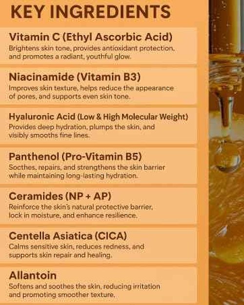 MS Elixir - Vitamin C Serum for Face - Niacinamide Hyaluronic Acid Facial Serum - Anti Aging Serum with Ceramides - Glow for Sensitive Skin - Dark Spot Corrector Hydrating - 30 ml
