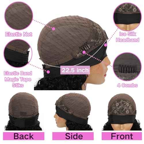 Headband Wig Human Hair Body Wave 22 Inch Glueless No Sew Headband Wig 100% Brazilian Virgin Hair 180% Dencity Wear and Go Headband Wigs for Black Women Natural Color Beginner Friendly
