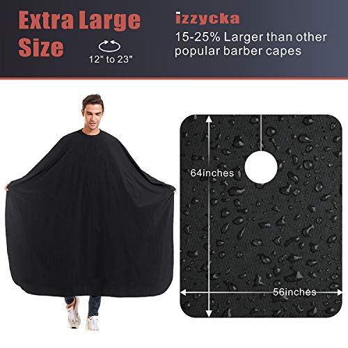 5 Pack Barber Cape for Men, Salon Large Hair Cutting Cape, 64"x56" Nylon Waterproof Haircut Cape with Adjustable Snap Closure Color Capes, Professional Stylist Hairdresser Apron Adults -Black