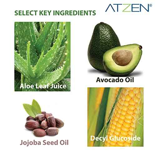 ATZEN Clean Natural Effective Cleansing Milk Facial Cleanser with Aloe and Decyl Glucoside 6.8fl.oz./200ml