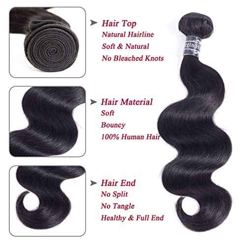 Amella Hair Brazilian Body Wave Bundles 8A Human Hair Bundles Body Wave 20 20 20inch Brazilian Hair Bundles 100% Unprocessed Virgin Weave