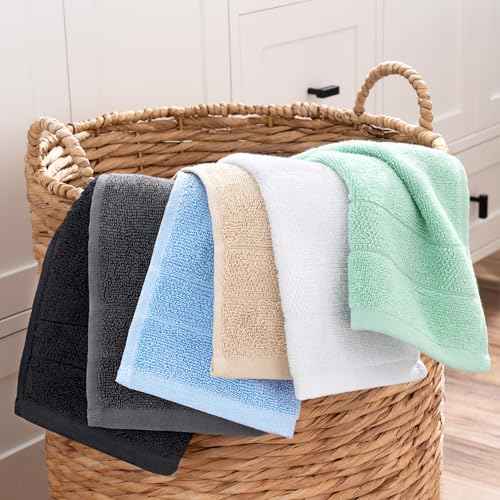 Arkwright Premium Washcloths - (Pack of 24) - Soft & Absorbent, 100% Ringspun Cotton, Contemporary Design Wash Cloths with Dobby, Multipurpose Fingertip Towels, White