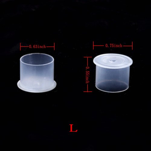 Ink Caps for Tattooing Large,1000pcs White Plastic Disposable Microblading Makeup Tattoo Ink Cups Caps with Base, Pigment Ink Cap Sizes 17mm Large for Tattoo Ink,Tattoo Kits,Tattoo Supplies(1000L)