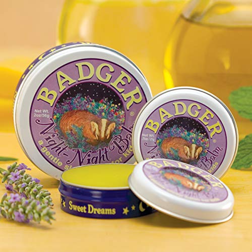 Badger Night Night Balm, Organic Sleep Balm for Kids with Chamomile & Lavender Essential Oils, 0.75 Oz Metal Tin