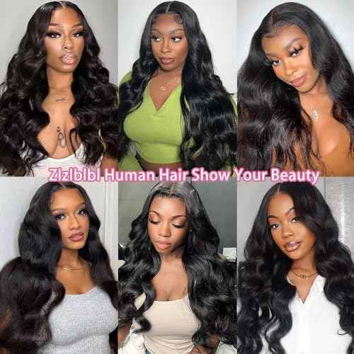 13x6 Lace Front Wigs Human Hair Pre Plucked 210 Density Body Wave HD Lace Front Wigs for Women Human Hair Glueless (Natural Color Body Wave Wig, 26 Inch)