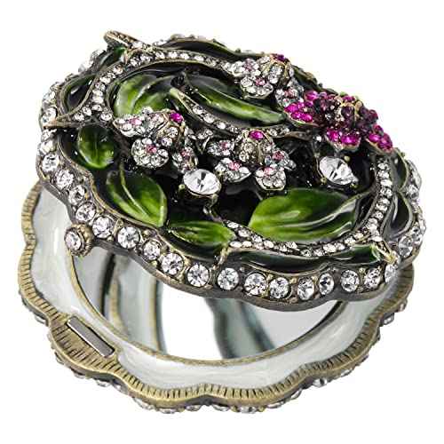 Olivia Riegel Sophie Purse Mirror Golden/Crystal Enameled and Jeweled (r) -