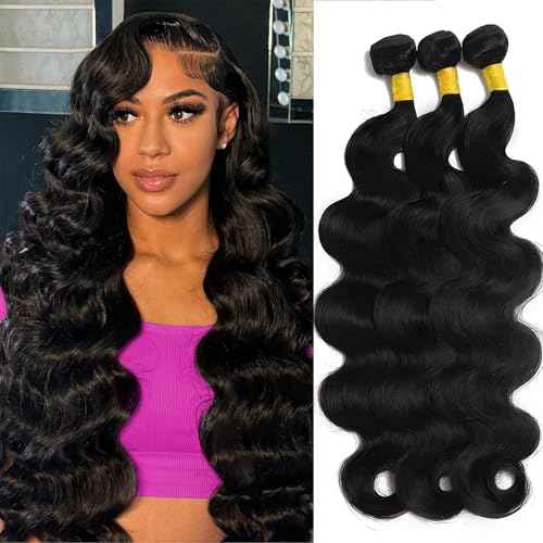 14A Brazilian Body Wave Bundles Human Hair 22 24 26 Inch 100% Real Raw Virgin Human Hair Bundles Body Wave 3 Bundles Human Hair Extension Natural Color£¨22 24 26£©