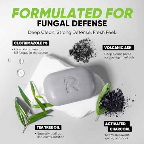 Roycederm Antifungal Soap for Active Skin ? Medicated Bar for Athlete¡¯s Foot, Jock Itch, Ringworm with Tea Tree Oil, Charcoal & Volcanic Ash