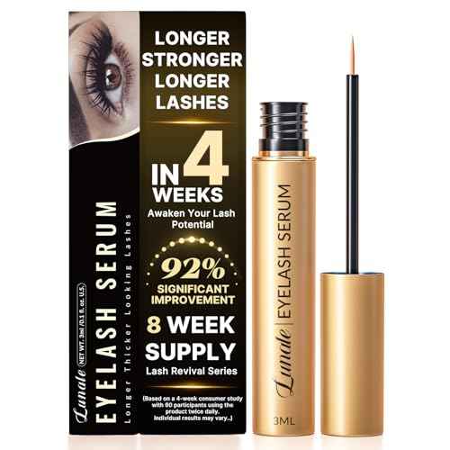 Eyelash Growth Serum with Advanced Formula: Rapid Eye Lash Enhancing Serum for Eyelash and Eyebrow Growth in 3-4 Weeks - Boost Longer Thicker and Fuller Lashes (3ML)