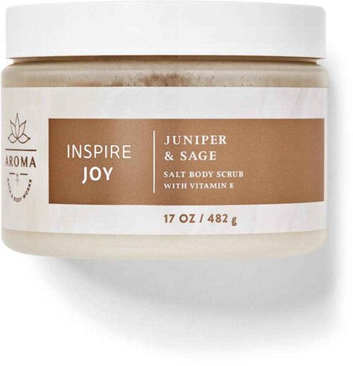 Bath and Body Works Aromatherapy Salt Scrub 17 Ounce (Juniper + Sage)