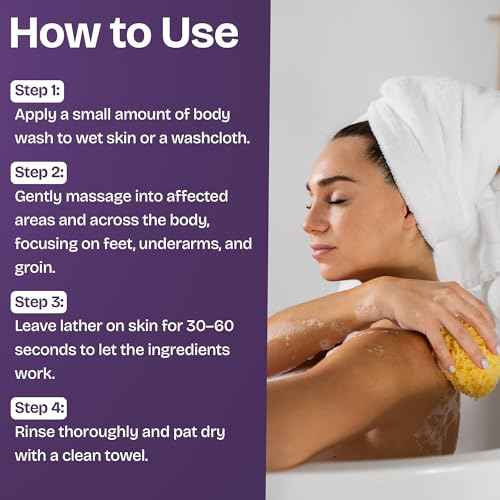 Antifungal Tea Tree Body Wash - Antibacterial Soap for Jock Itch, Eczema, Back Acne, Ringworm Treatment for Humans | Antibacterial Body Soap For Men & Women with 1% Tolnaftate & Tea Tree Oil - 16.9 oz