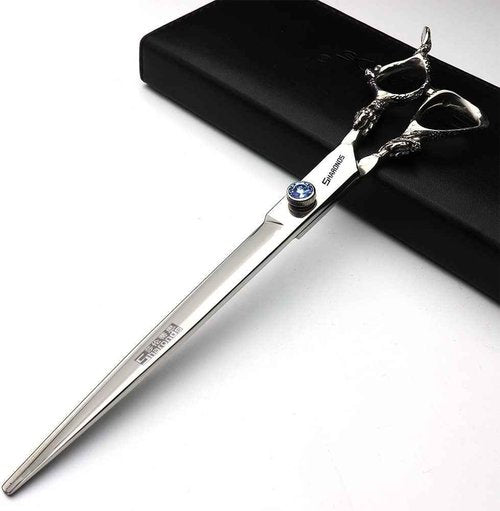 Professional Hairdressing Scissors 7/7.5/8 Inch Hairdressing Scissors Gold and Black Gold Dragon Scissors (9 Inch Flat Scissors)