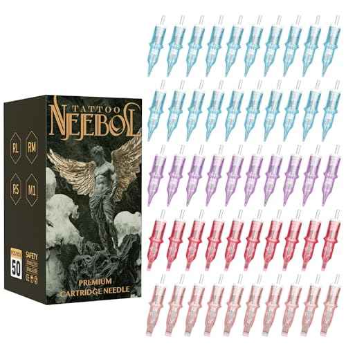Neebol 50Pcs Tattoo Cartridge Needles Assorted Mixed Sizes - #12(3/5/7/9RL¡¢5/7RS¡¢7/9/15RM¡¢15M1) - Professional Tattoo Needles Cartridges for Lining & Shading Disposable Membrane for Tattoo Pen