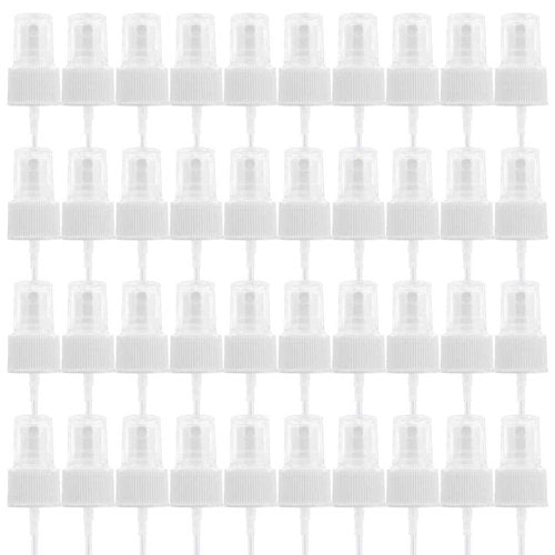 FERCAISH 40 Pcs Spray Bottle Tops Heads, Spray Bottle Replacement Pump Oils Spray Tops Reusable Dispenser Caps Fine Mist Sprayer Cosmetic Spray Bottle(24 Caliber-White)