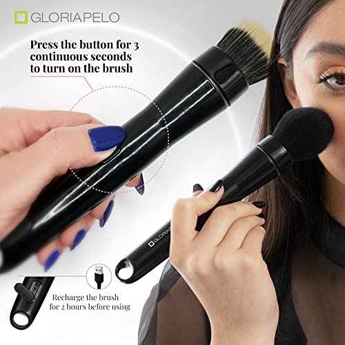 Electric Makeup Brush - Makeup Brushes Set Professional with 5 Interchangeable Heads ? 360-Degree Rotating Makeup Brush ? Flawless Application ? Natural Finish Foundation Powder Brush
