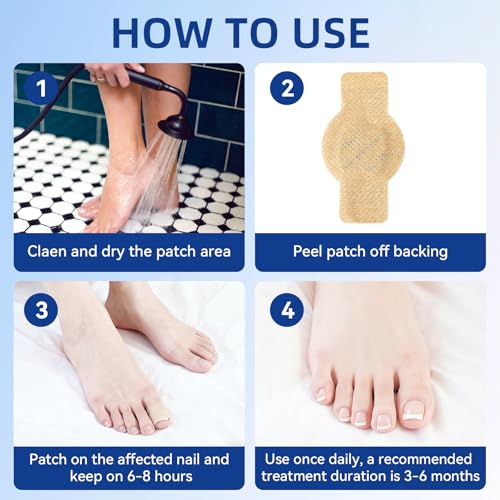 Nail Patches Toenail Treatment Extra Strength, 8-Hour Overnight Nail Fast Acting Repair Effortless Hydrogel Nail Care and Repair for Damaged Nails Overnight Renewal 21 Patches